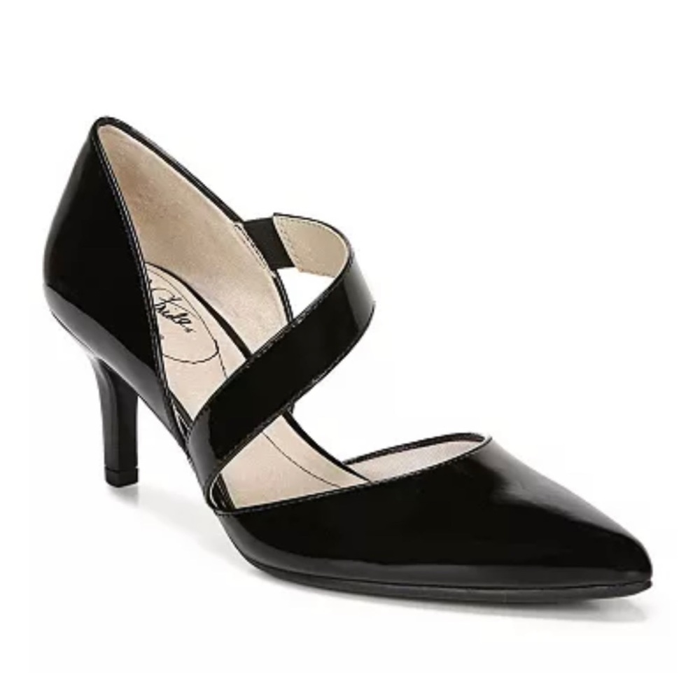 NEW Life Stride Black Patent Pump Women’s Size 9W Dressy High Heel Shoe